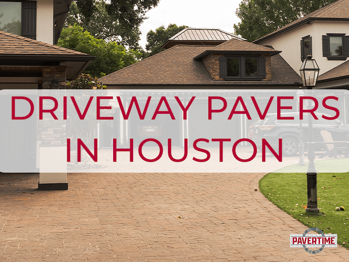 Recently installed driveway pavers in Houston for a multi-car family home.