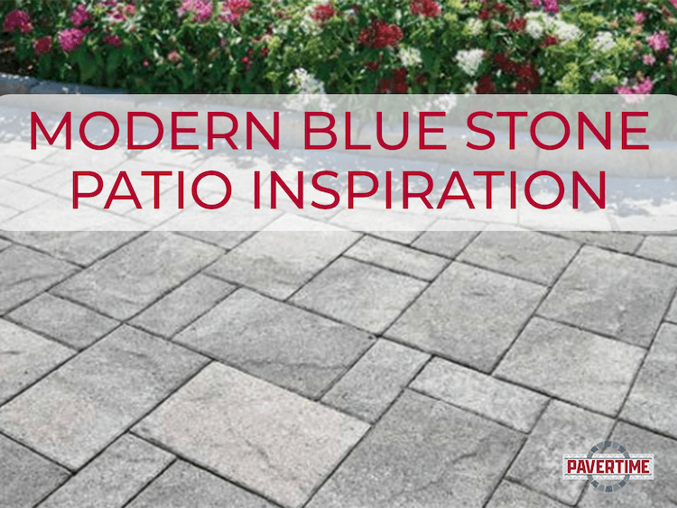 Modern blue stone pavers by Keystone Hardscapes.