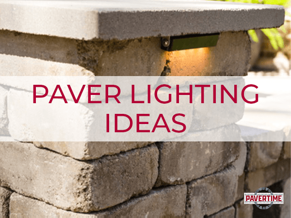 Paver pillar with a simple lighting feature.