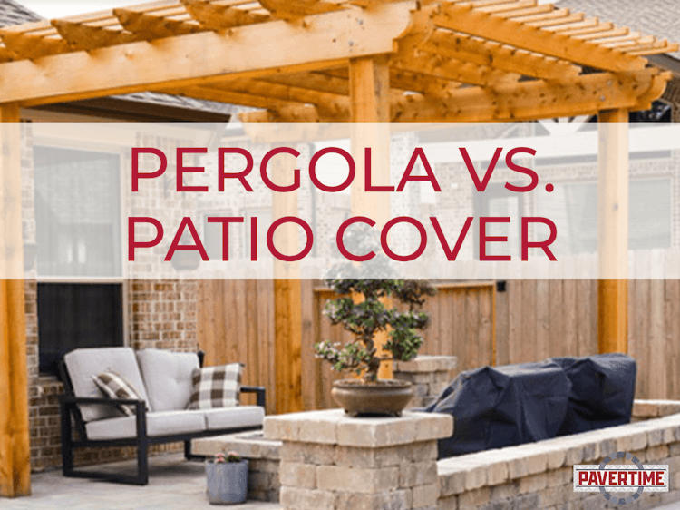 Pergola (built and installed by Pavertime) accentuates a Houston backyard’s seating area.