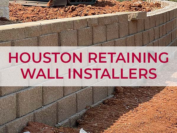 Large retaining wall beinginstalled by Pavertime in Houston