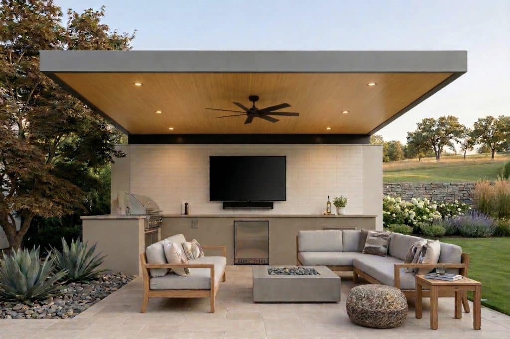 Custom Box Frame Double Roof Cantilever PIRfect Panel Natural Oak